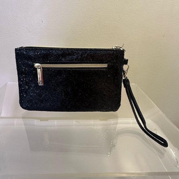 Liz Claiborne Black Glitter Clutch with Smartbank Phone Charger - Picture 2 of 6